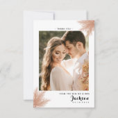Eenvoudig Rustic Elegant met foto Weddenschap Bedankkaart (Voorkant)