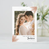 Eenvoudig Rustic Elegant met foto Weddenschap Bedankkaart (Staand voorkant)