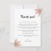 Eenvoudig Rustic Elegant met foto Weddenschap Bedankkaart (Achterkant)