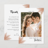 Eenvoudig Rustic Elegant met foto Weddenschap Bedankkaart (Voorkant / Achterkant)