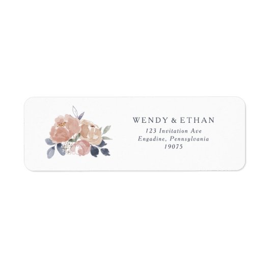 Eenvoudig Rustic Floral Return Address Label (Voorkant)