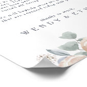 Eenvoudig Rustic Floral Unplugged Ceremony-teken Poster (Hoek)