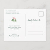 Eenvoudig Rustic Greenery Wreath Merry Kerstmis Feestdagenkaart (Achterkant)