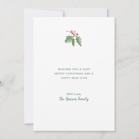 Eenvoudig Rustic Greenery Wreath Merry Kerstmis Feestdagenkaart (Achterkant)