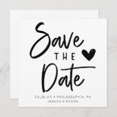 Eenvoudig Rustic handgeschreven huwelijk sparen de Kaart (Voorkant / Achterkant)