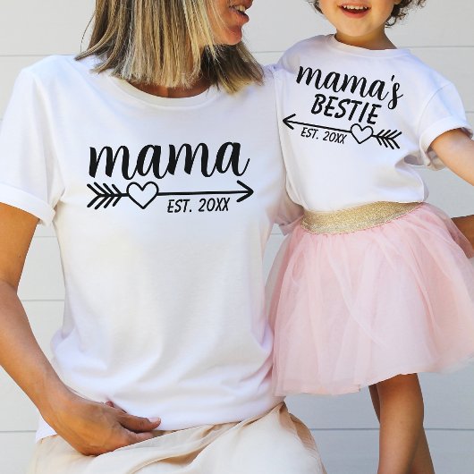 Eenvoudig Rustic Heart Arrow Mama's Bestie Child T-shirt
