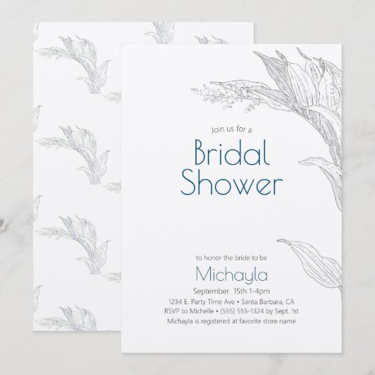 Eenvoudig Rustic Kraft Minimal Leaf Vrijgezellenfe Kaart (Voorkant / Achterkant)