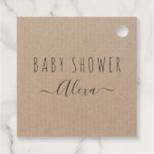 eenvoudig Rustic Kraft Paper Baby shower Bedankjes Labels (Achterkant)