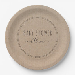  eenvoudig Rustic Kraft Paper Baby shower Papieren Bordje