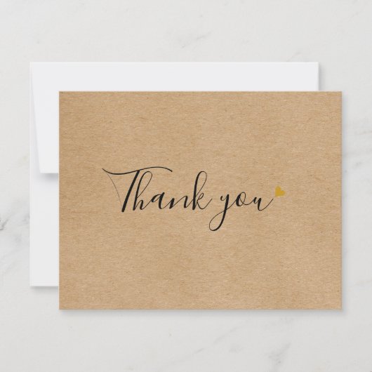 Eenvoudig Rustic Kraft Script Bedankkaart (Voorkant)