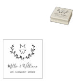 Eenvoudig Rustic Monogram met aangepast huwelijk Rubberstempel (Gestempeld)
