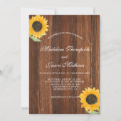 Eenvoudig Rustic Sunflower Wedding Kaart (Voorkant)