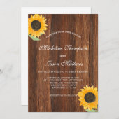 Eenvoudig Rustic Sunflower Wedding Kaart (Voorkant / Achterkant)