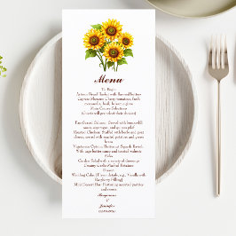 Eenvoudig Rustic Sunflower Wedding Menu
