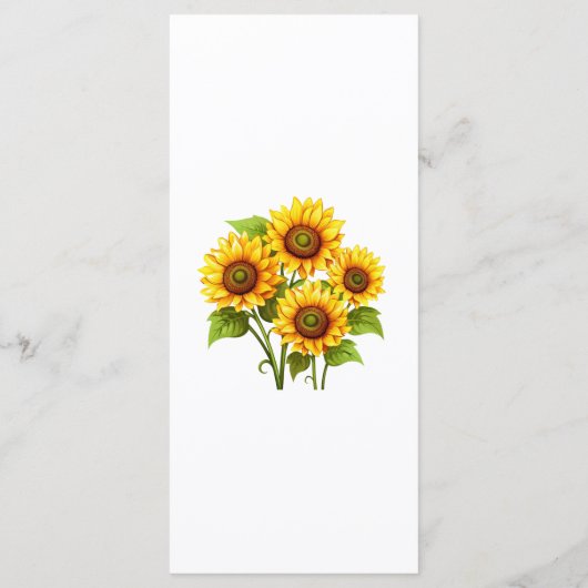 Eenvoudig Rustic Sunflower Wedding Menu (Achterkant)