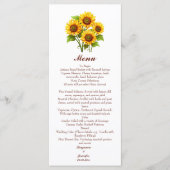Eenvoudig Rustic Sunflower Wedding Menu (Voorkant)