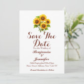 Eenvoudig Rustic Sunflower Wedding Save The Date (Staand voorkant)