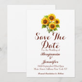 Eenvoudig Rustic Sunflower Wedding Save The Date (Voorkant / Achterkant)
