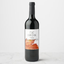 Eenvoudig Rustic Thanksgiving label. Wijnlabel