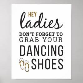 Eenvoudig Rustic Wedding 8x10 Flip Flop Sign Poster