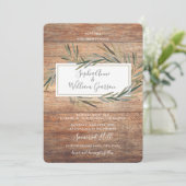 Eenvoudig Rustic Wedding Barn Wood en Waterverf He Kaart (Staand voorkant)