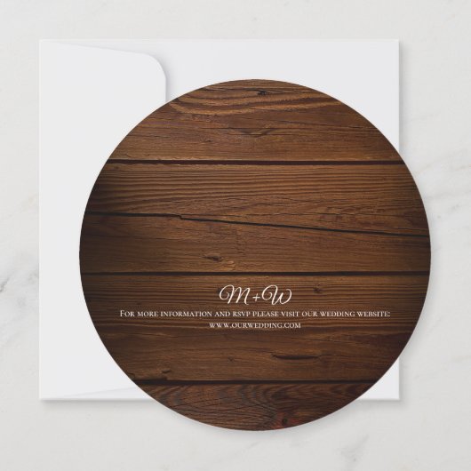 Eenvoudig Rustic Wood en String Lights Wedding Save The Date (Achterkant)