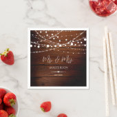 Eenvoudig Rustic Wood en String Lights Wedding Servet (Insitu)