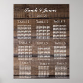 Eenvoudig Rustic Wood Wedding Seating Chart Poster (Voorkant)