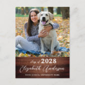 Eenvoudig rustiek Afstuderen Foto Aangepast Afstud Uitnodiging Briefkaart (Voorkant)