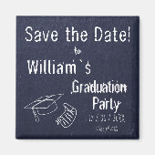 Eenvoudig rustiek blauw stenen Afstuderen Magneet (Voorkant)