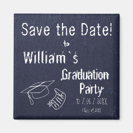 Eenvoudig rustiek blauw stenen Afstuderen Magneet