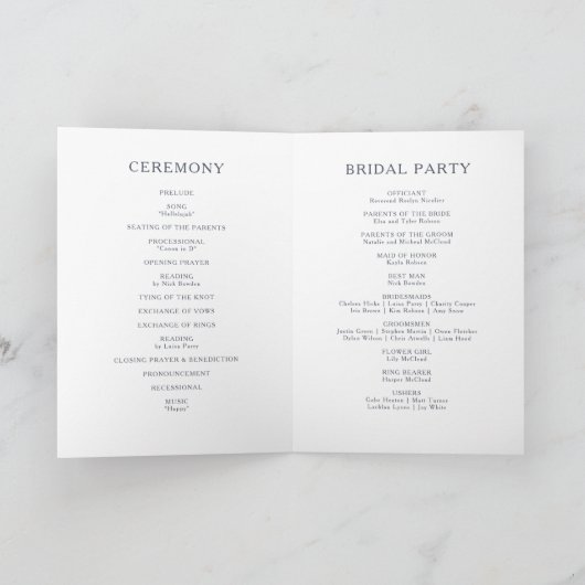 Eenvoudig rustiek bloemengevouwen bruiloft program programma (Binnen)