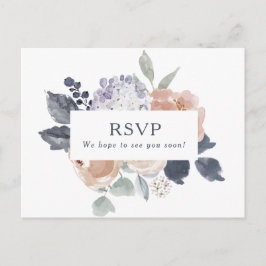 Eenvoudig rustiek bloemenlied Aanvraag RSVP Briefk Briefkaart