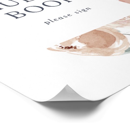 Eenvoudig Rustiek Bloemstuk Gastboek Bord Poster (Hoek)