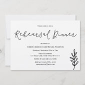 Eenvoudig rustiek botanisch blad repetitie diner kaart (Voorkant)