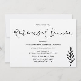 Eenvoudig rustiek botanisch blad repetitie diner kaart