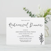 Eenvoudig rustiek botanisch blad repetitie diner kaart (Staand voorkant)