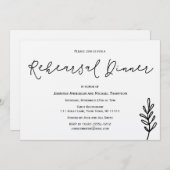 Eenvoudig rustiek botanisch blad repetitie diner kaart (Voorkant / Achterkant)