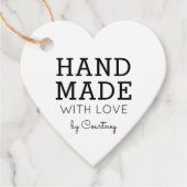 Eenvoudig & Rustiek Handgemaakt met liefde Kraft L Bedankjes Labels (Voorkant)