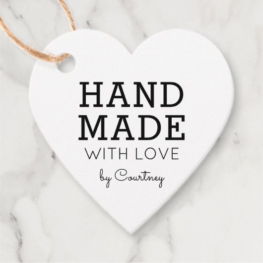 Eenvoudig & Rustiek Handgemaakt met liefde Kraft L Bedankjes Labels (Voorkant)