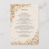 Eenvoudig Rustiek Herfst Beige Trouw Monogram Deta Informatiekaartje (Voorkant)