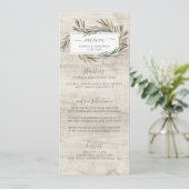 Eenvoudig rustiek hout Botanisch Kruid Wedding Men Menu (Staand voorkant)
