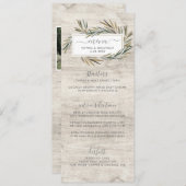 Eenvoudig rustiek hout Botanisch Kruid Wedding Men Menu (Voorkant / Achterkant)