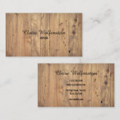 Eenvoudig rustiek hout effect visitekaartje (Voorkant / Achterkant)