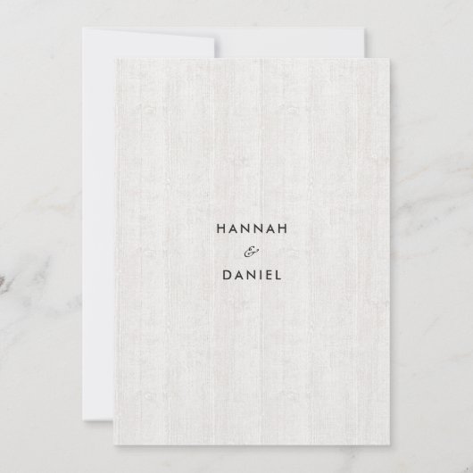 Eenvoudig Rustiek Hout Save The Date (Achterkant)