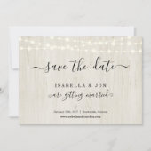 Eenvoudig rustiek hout Save the Date Aankondiging (Voorkant)