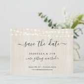 Eenvoudig rustiek hout Save the Date Aankondiging (Staand voorkant)