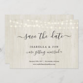 Eenvoudig rustiek hout Save the Date Aankondiging (Voorkant / Achterkant)