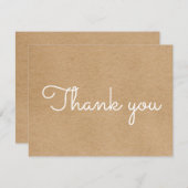 Eenvoudig rustiek Kraft Business Script Bedankkaart (Voorkant / Achterkant)