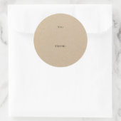Eenvoudig Rustiek Kraft Cadeau Ronde Sticker (Tas)